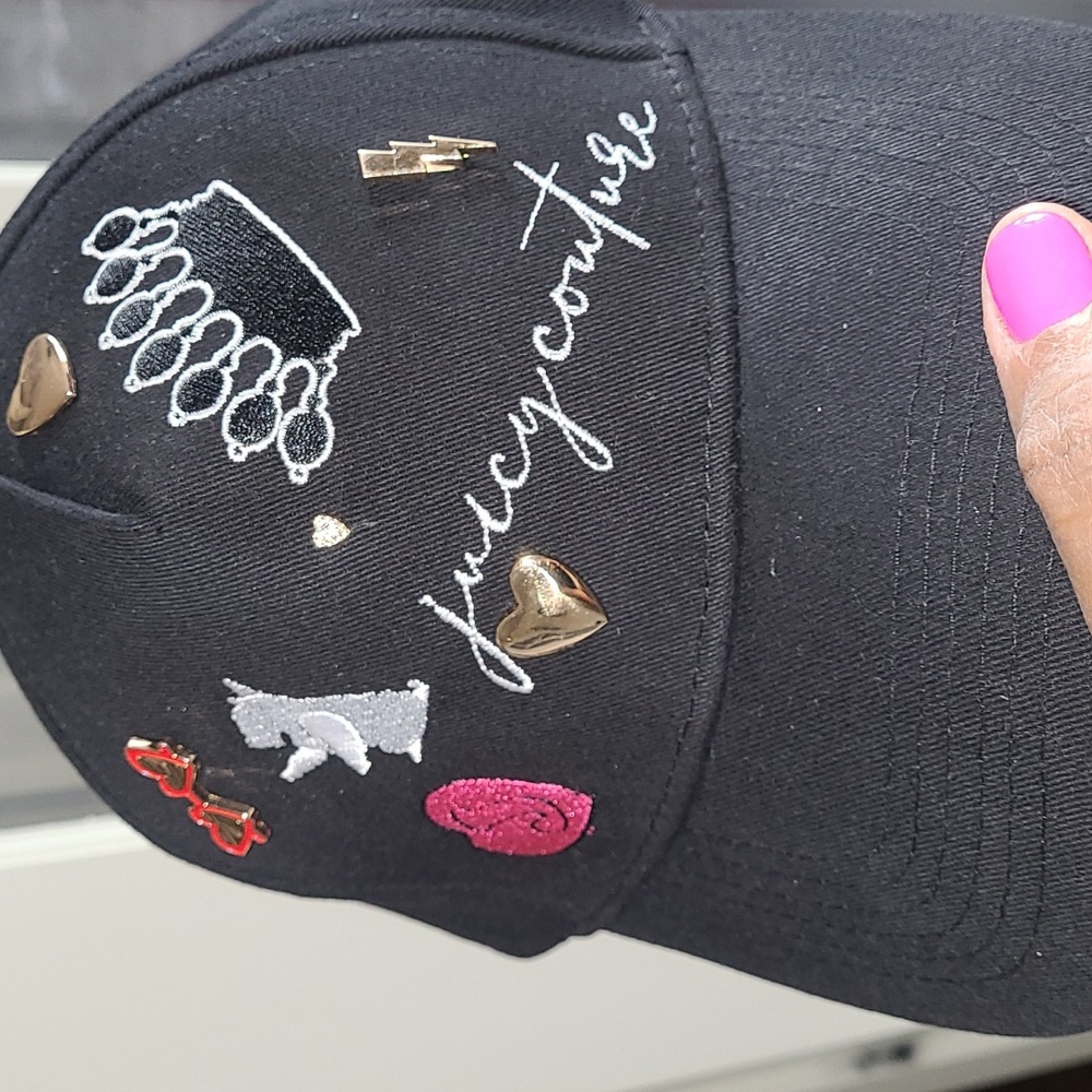 NWT Juicy Couture Black Cap with Embellishments - Picture 3 of 9